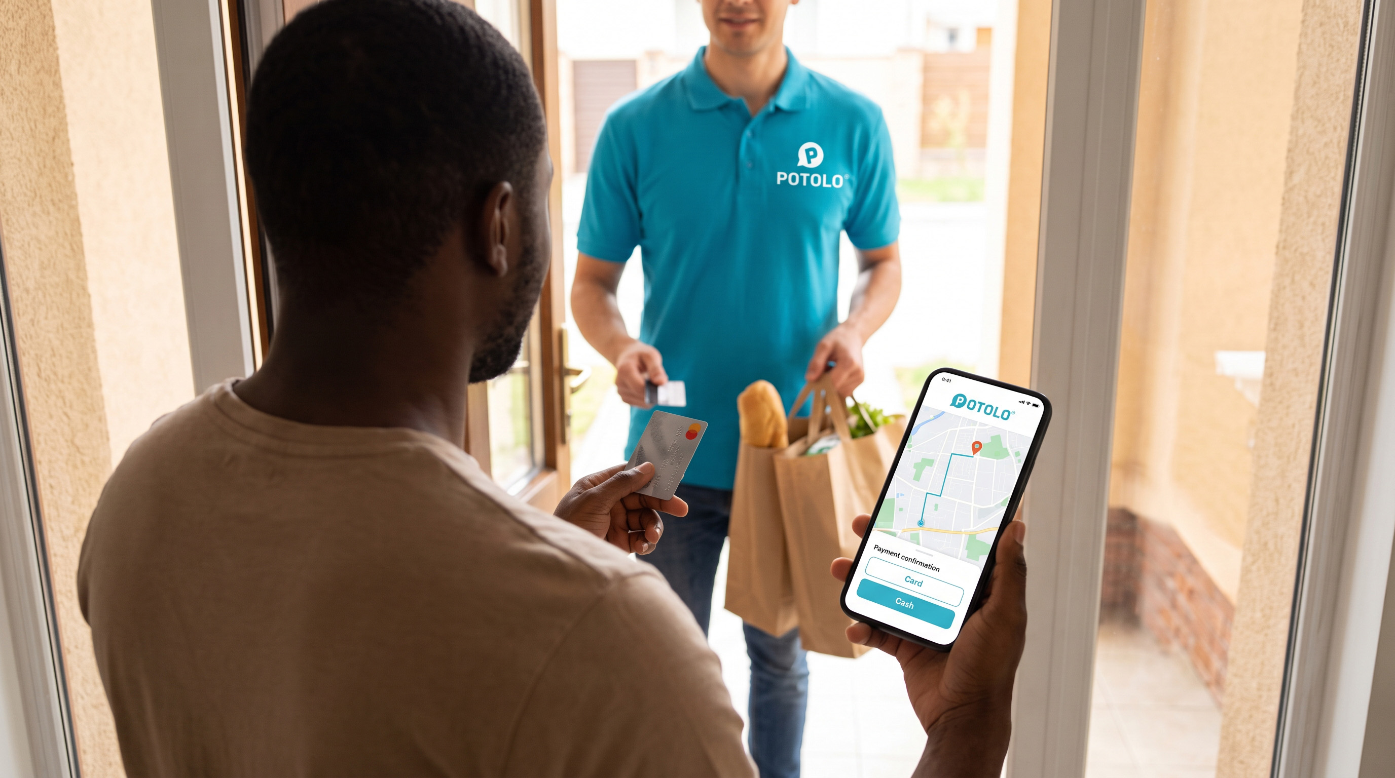 Grocery basket tracked live in the Potolo Grocery app