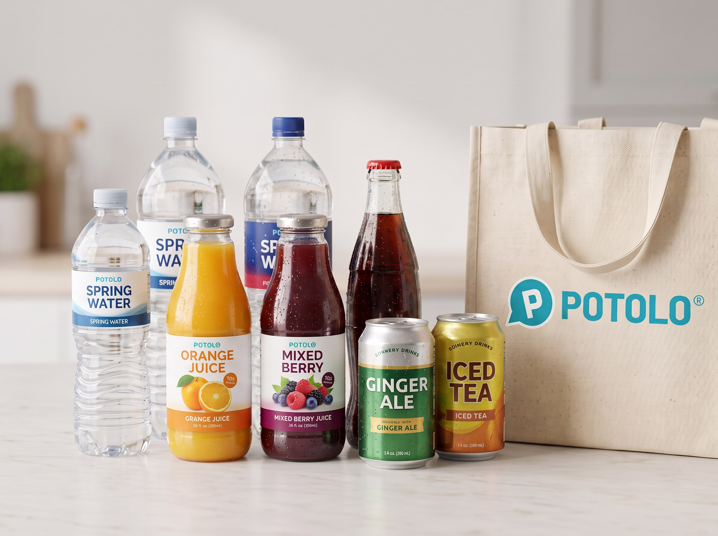 Drinks delivered from local grocery stores on Potolo